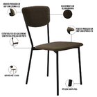 Kit 04 Cadeira Para Sala De Jantar Village Preto C01 Veludo M