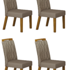 Kit 04 Cadeira Sala De Estar Atenas Premium Moveis Leifer Fre