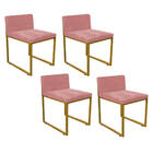 Kit 04 Cadeiraa De Jantar Escritório Recepção Lee Office Indu