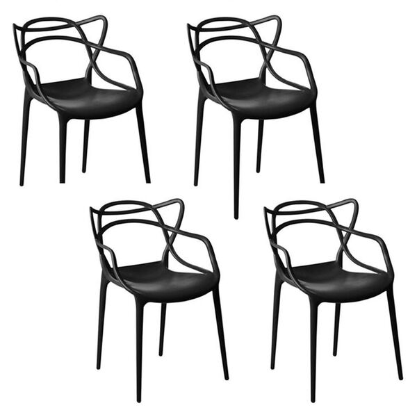 Kit 04 Cadeiras Allegra Sala De Jantar Preto - D'rossi