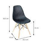 Kit 04 Cadeiras Boxbit Colmeia Polipropileno Cinza Base Madei