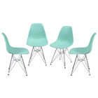 Kit 04 Cadeiras Boxbit Dkr Eames Polipropileno Verde Tiffany