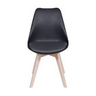 Kit 04 Cadeiras Boxbit Joly Saarinen Polipropileno Preta E Al