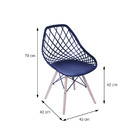 Kit 04 Cadeiras Boxbit Kaila Polipropileno Preta Base Madeira