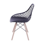 Kit 04 Cadeiras Boxbit Kaila Polipropileno Preta Base Madeira