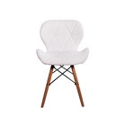 Kit 04 Cadeiras Charles Eames Eiffel Slim Wood Estofada - Bra