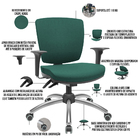 Kit 04 Cadeiras De Escritório Executiva Giratória Cromada Bai