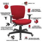 Kit 04 Cadeiras De Escritório Executiva Giratória Preto Baixa