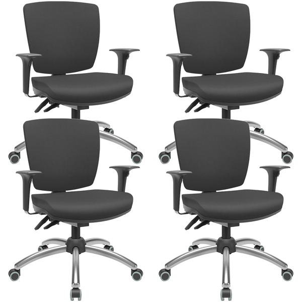 Kit 04 Cadeiras De Escritório Executiva Office Giratória Crom