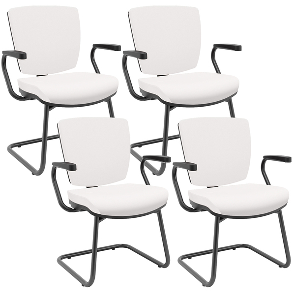 Kit 04 Cadeiras De Escritório Fixa Executiva Office Preto Sli