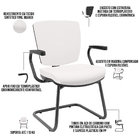 Kit 04 Cadeiras De Escritório Fixa Executiva Office Preto Sli