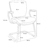 Kit 04 Cadeiras De Escritório Fixa Executiva Office Preto Sli