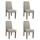 Kit 04 Cadeiras De Jantar Aline Animalle Marfim Wd25 Pés Amên