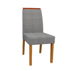 Kit 04 Cadeiras De Jantar Aline Linho Cinza Ln02 Pés Ypê - D'