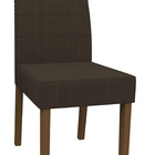 Kit 04 Cadeiras De Jantar Aline Veludo Café Lo02 Pés Amêndoa