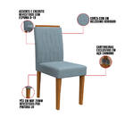 Kit 04 Cadeiras De Jantar Analu Animalle Azul Wd26 Pés Ypê -