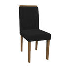 Kit 04 Cadeiras De Jantar Analu Veludo Preto Vl07 Pés Imbuia