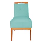 Kit 04 Cadeiras De Jantar Antonela Base De Madeira Suede Azul