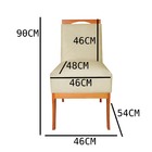 Kit 04 Cadeiras De Jantar Antonela Base De Madeira Suede Bege