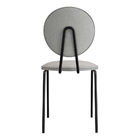 Kit 04 Cadeiras De Jantar Belle Linho Cinza Base De Ferro Pre