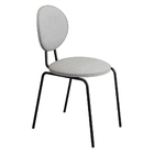 Kit 04 Cadeiras De Jantar Belle Linho Cinza Base De Ferro Pre