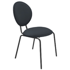 Kit 04 Cadeiras De Jantar Belle Veludo Preto Base De Ferro Pr