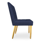 Kit 04 Cadeiras De Jantar Bia Suede Azul Marinho Pés Palito C