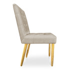 Kit 04 Cadeiras De Jantar Bia Suede Bege Pés Palito Castanho