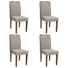 Kit 04 Cadeiras De Jantar Cecília Animalle Marfim Wd25 Pés Am