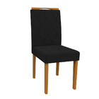 Kit 04 Cadeiras De Jantar Cecília Veludo Preto Vl07 Pés Ypê -