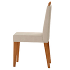 Kit 04 Cadeiras De Jantar Denise Veludo Bege E Madeira Ipê -