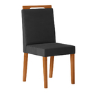 Kit 04 Cadeiras De Jantar Denise Veludo Cinza Luxor E Madeira