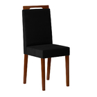 Kit 04 Cadeiras De Jantar Denise Veludo Preto E Madeira Casta