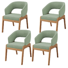 Kit 04 Cadeiras De Jantar E Estar Living Estofada Lince L02 B