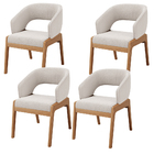 Kit 04 Cadeiras De Jantar E Estar Living Estofada Lince L02 B