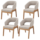 Kit 04 Cadeiras De Jantar E Estar Living Estofada Lince L02 B