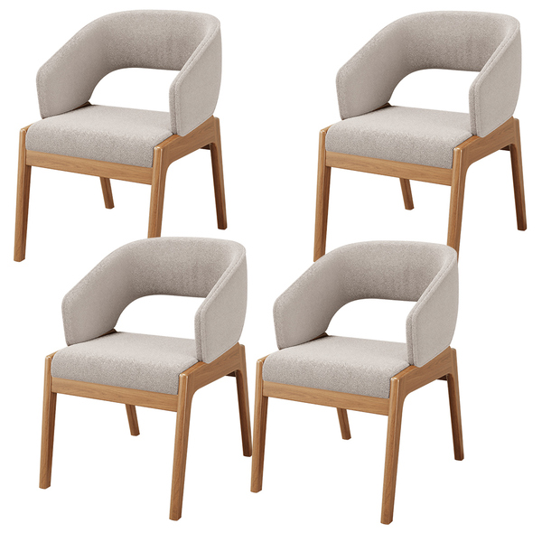 Kit 04 Cadeiras De Jantar E Estar Living Estofada Lince L02 B