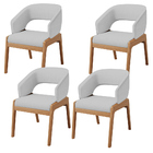 Kit 04 Cadeiras De Jantar E Estar Living Estofada Lince L02 L