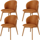 Kit 04 Cadeiras De Jantar E Estar Living Estofada Mia L02 Cou