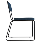 Kit 04 Cadeiras De Jantar Filipa Linho Azul Base De Ferro Pre