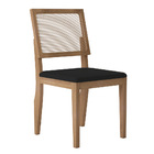 Kit 04 Cadeiras De Jantar Hana Veludo Preto E Madeira Castanh