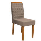 Kit 04 Cadeiras De Jantar Jasmin Camurça Marrom Lux Pés Ypê -