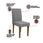 Kit 04 Cadeiras De Jantar Júlia Linho Cinza Ln02 Pés Imbuia -