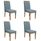 Kit 04 Cadeiras De Jantar Lais Animalle Azul Wd26 Pés Ypê - D