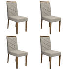 Kit 04 Cadeiras De Jantar Lais Animalle Marfim Wd25 Pés Ypê -