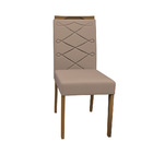 Kit 04 Cadeiras De Jantar Lais Camurça Marrom Lux Pés Imbuia