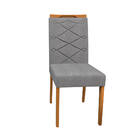 Kit 04 Cadeiras De Jantar Lais Linho Cinza Ln02 Pés Ypê - D'r