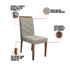 Kit 04 Cadeiras De Jantar Lais Veludo Linho Tl13 Pés Imbuia -