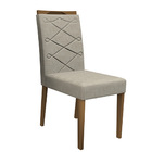 Kit 04 Cadeiras De Jantar Lais Veludo Linho Tl13 Pés Imbuia -