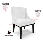 Kit 04 Cadeiras De Jantar Liz Corano Branco Base Fixa Madeira